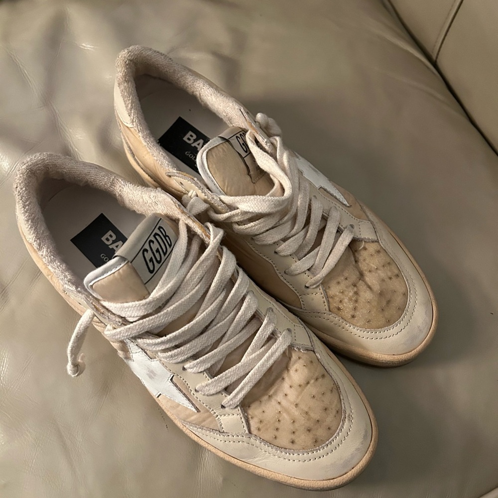 Golden Goose Beige Athletic Shoes